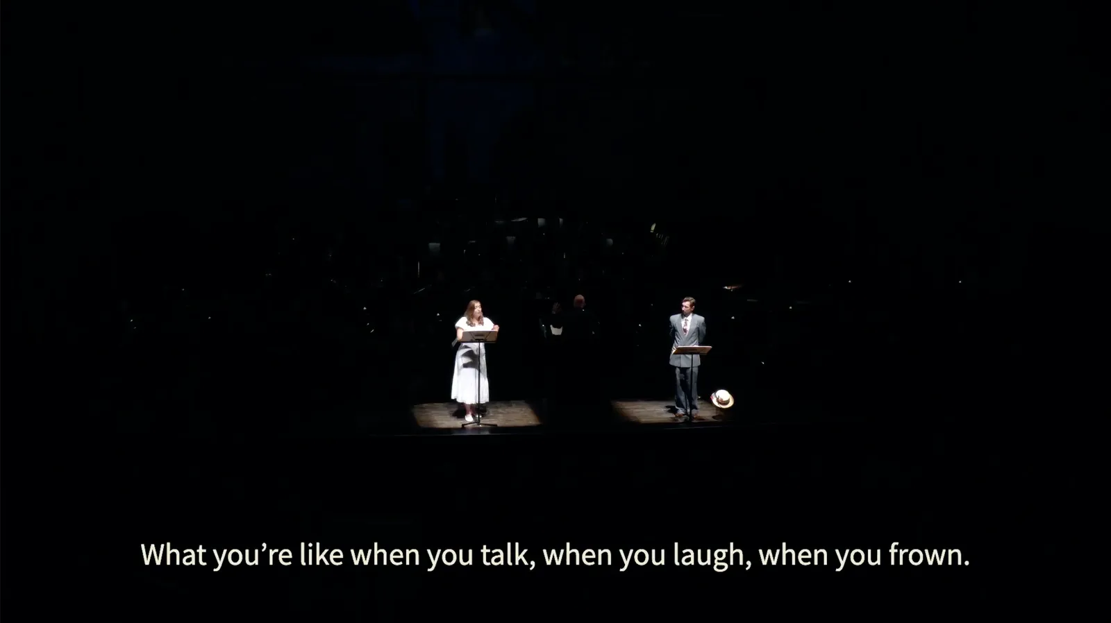 Livestream at Fisher Center with subtitle text visible